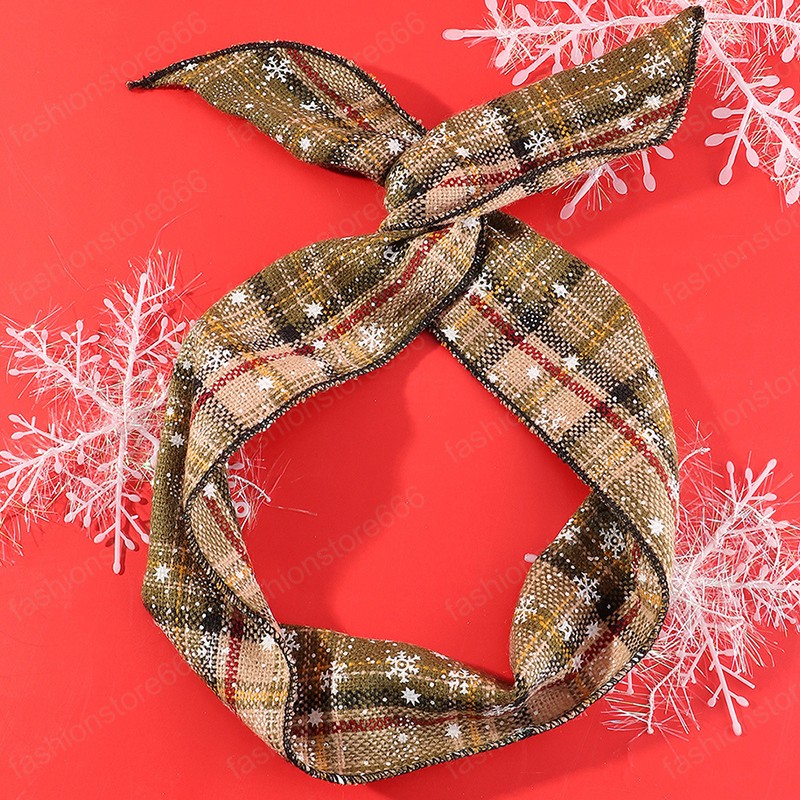 Christmas Style Elastic Hair Bands Women Fashion Striped Bow Headband Korean Style Festival Bowknot Headwear Hair Accessories