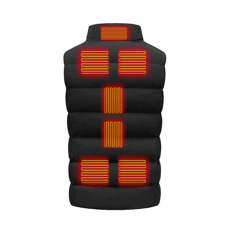 Winter Outdoor Men Electric Heated Jacket USB Heating Vest Winter Thermal Clothes Thermostatic Double Switch Warm Hunting Jacket 211111