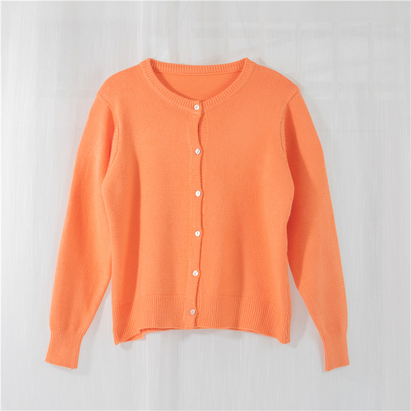 Autumn Winter Knitted Sweater Women O-Neck Loose Cardigan Multi-Color Single-Breasted Short Coat Pull Femme 11113 210510