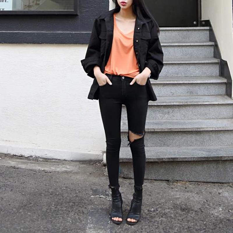 Summer Irregular Stretch Ripped Holes Denim Jeans Women bilack Female Pencil Skinny Tassel High Waist Pants10399 210518