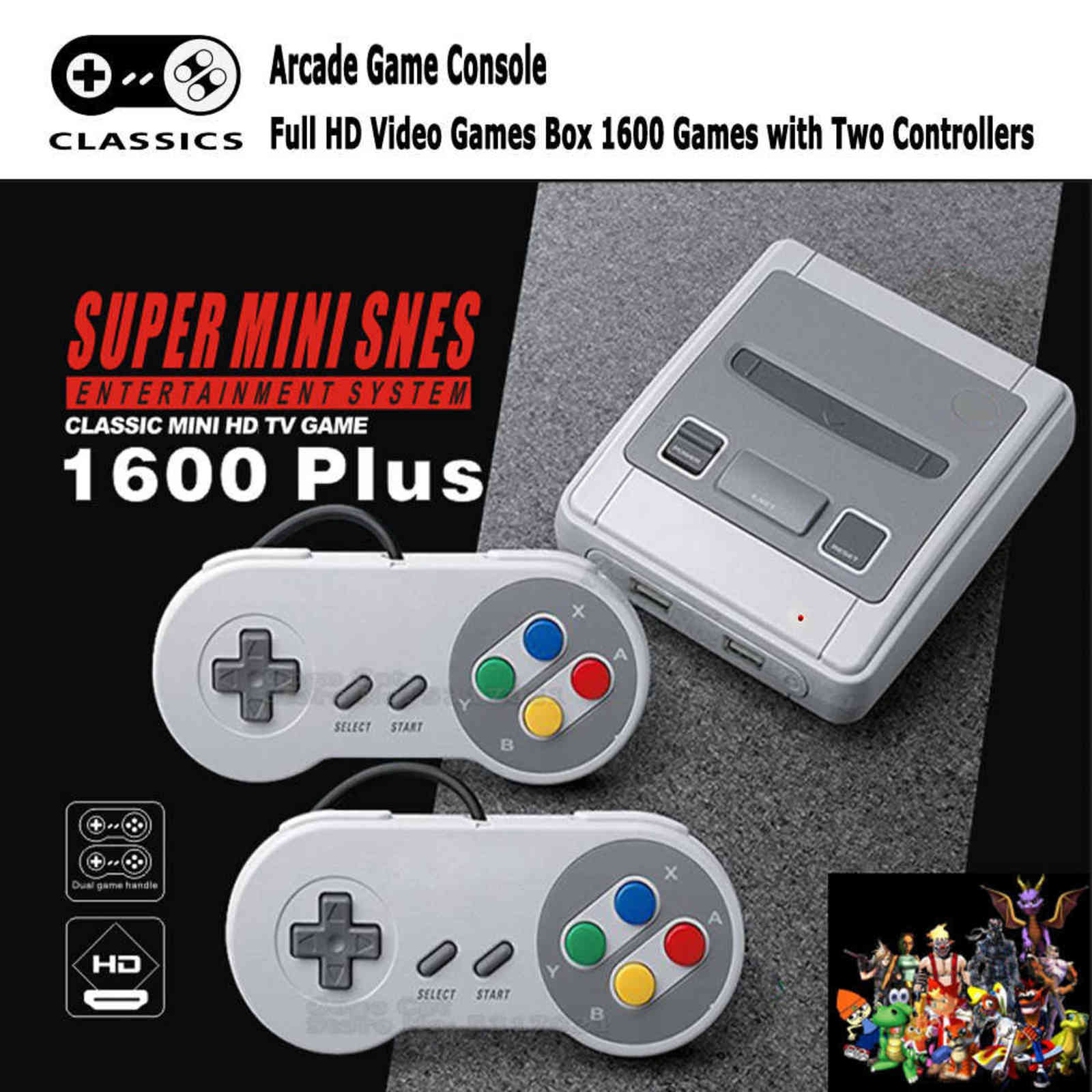 4K Arcade HD TV Retro Game Console Handheld Mini 64 Bit for Super Nintendo MD Built-in 1600 Game Gaming Controller Portable Gift H1112
4K Arcade HD TV Retro Game Console Handheld Mini 64 Bit for Super Nintendo MD Built-in 1600 Game Gaming Controller Portable Gift H1112