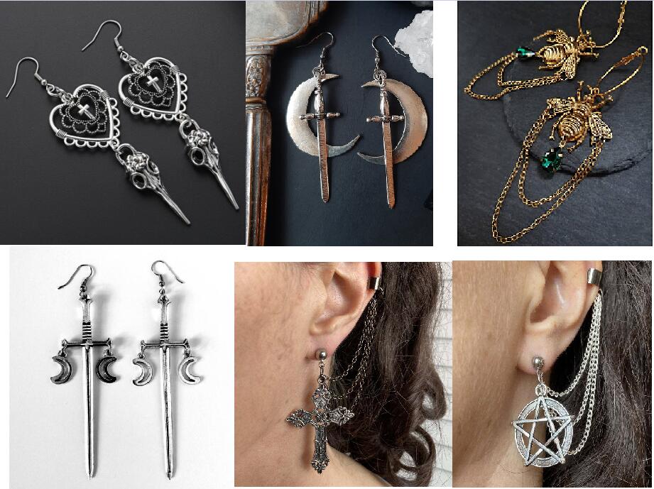 Gothic Heart Cross Moon Skull Dangle Earrings Jewellery Design Dark Art Goth Aesthetic Hook Earrings For Alternative Girl Punk Gifts
Gothic Heart Cross Moon Skull Dangle Earrings Jewellery Design Dark Art Goth Aesthetic Hook Earrings For Alternative Girl Punk Gifts