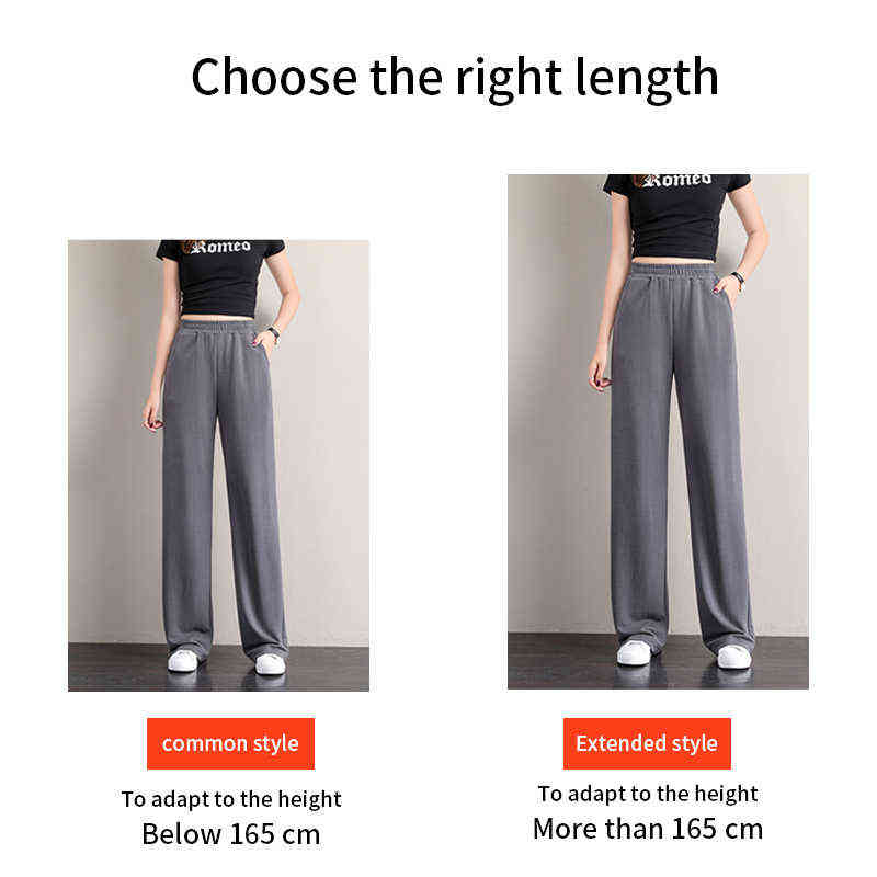 Women Straight Pants Wide leg high waist full length Sweatpants Korean style Streetwear Loose Oversize Famale Casual trousers 211115