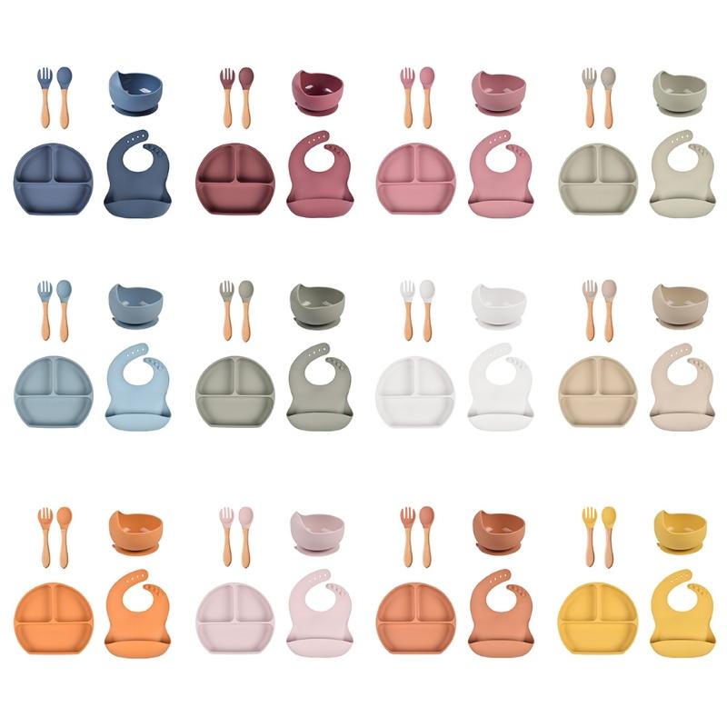 Cups, Dishes & Utensils 5 Pcs Baby Silicone Bibs Divided Dinner Plate Sucker Bowl Spoon Fork Set Training Feeding Food Tableware Kit
Cups, Dishes & Utensils 5 Pcs Baby Silicone Bibs Divided Dinner Plate Sucker Bowl Spoon Fork Set Training Feeding Food Tableware Kit