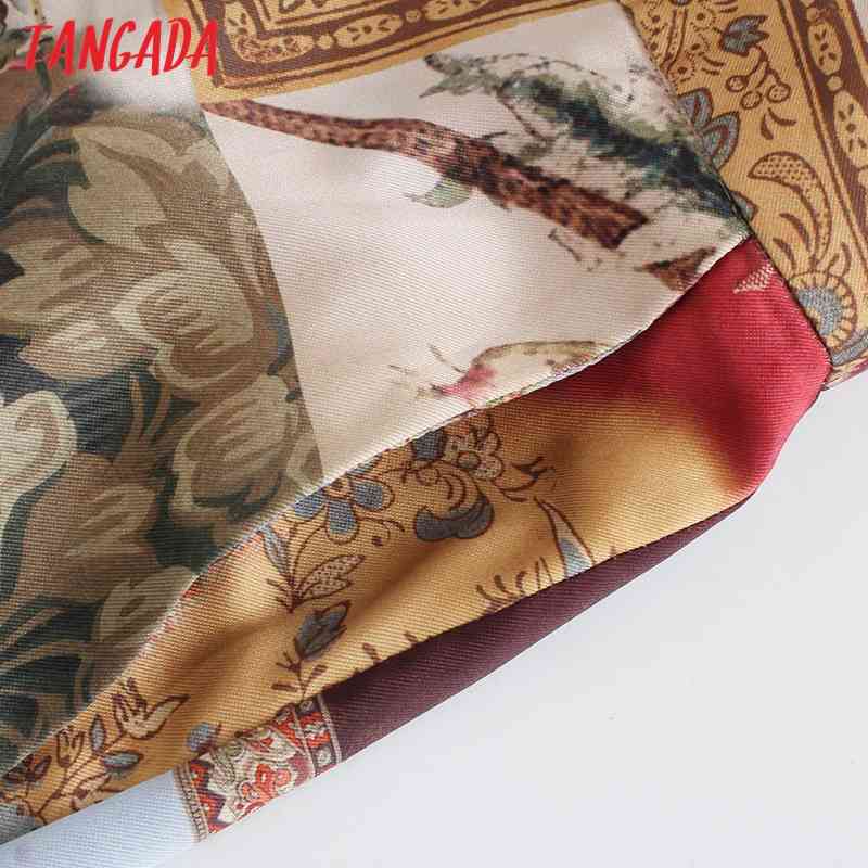 Women Boho Style Print Wide-leg Pants Vintage High Waist Side Pockets Female Trousers Mujer BE343 210416
