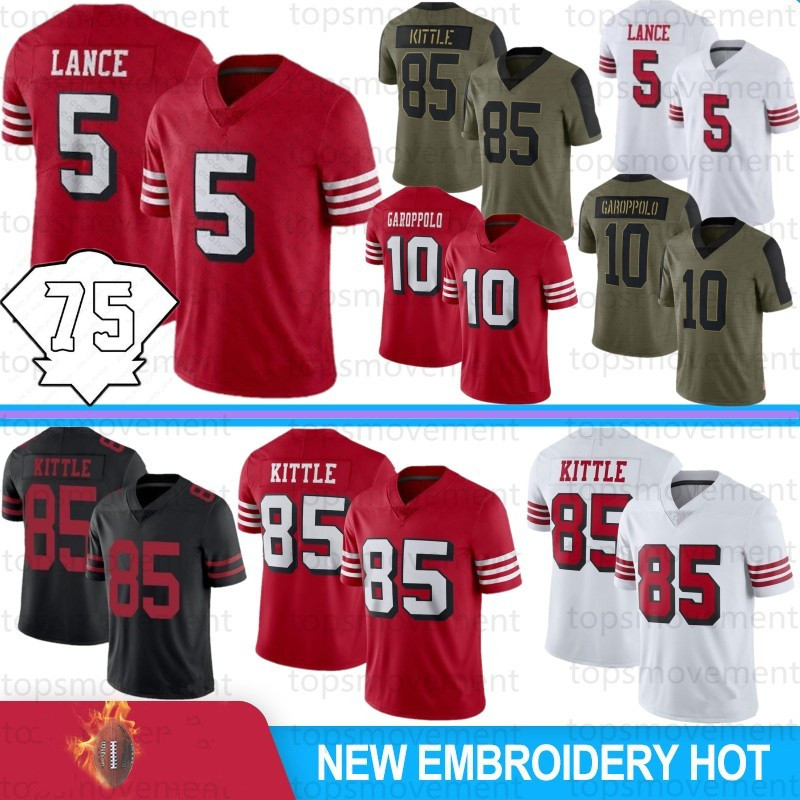 5 Trey Lance 75th 85 George Kittle Men Football Jersey Nick Bosa Warner Deebo Aiyuk Jimmy Garoppolo Rice Colin Kaepernick Willis 2022 Season, 49ren xinkuan
5 Trey Lance 75th 85 George Kittle Men Football Jersey Nick Bosa Warner Deebo Aiyuk Jimmy Garoppolo Rice Colin Kaepernick Willis 2022 Season, 49ren xinkuan