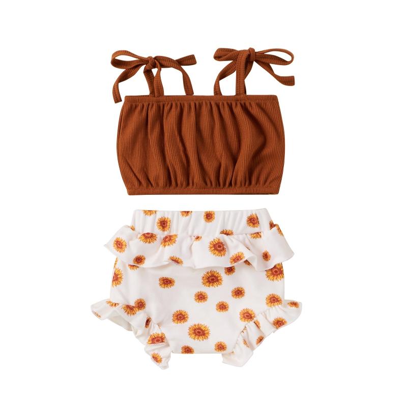 Clothing Sets Spring Baby Girl Cute Toddler Fine Pit Strip Tube Top Floral Shorts 2pcs Outfit Khaki Infant Girls Clothes
Clothing Sets Spring Baby Girl Cute Toddler Fine Pit Strip Tube Top Floral Shorts 2pcs Outfit Khaki Infant Girls Clothes