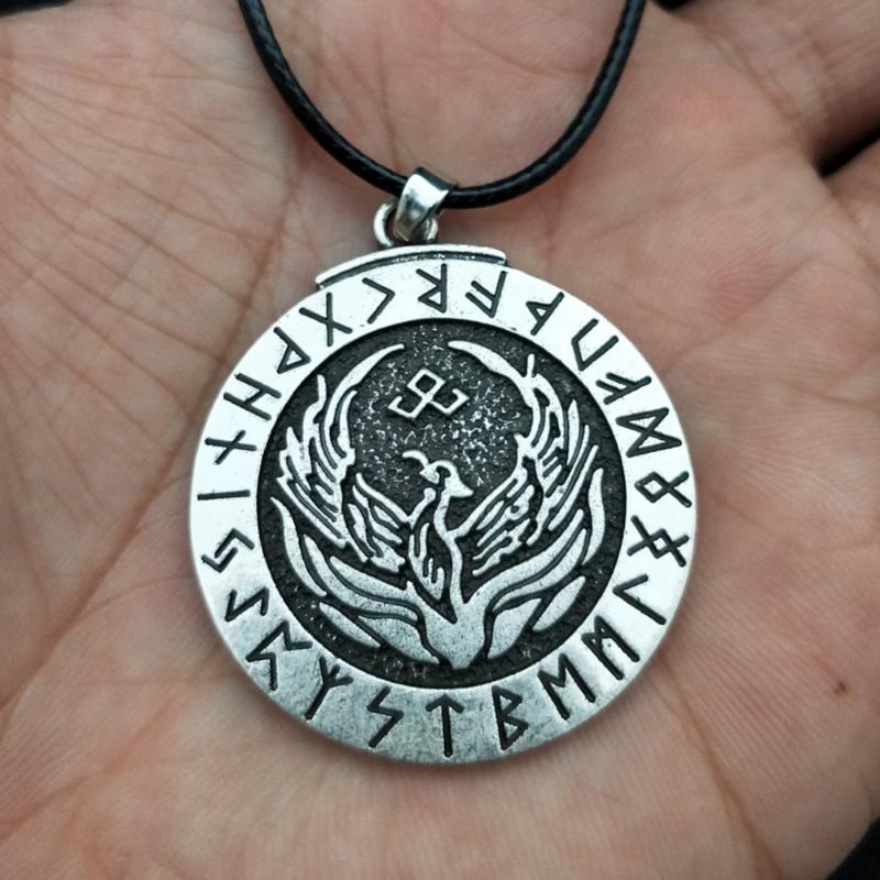 Pendant Necklaces Drop Norse Viking Amulet Phoenix In The Rune Circle Nordic Fire Bird For Women Necklace Jewelry Talisman
Pendant Necklaces Drop Norse Viking Amulet Phoenix In The Rune Circle Nordic Fire Bird For Women Necklace Jewelry Talisman