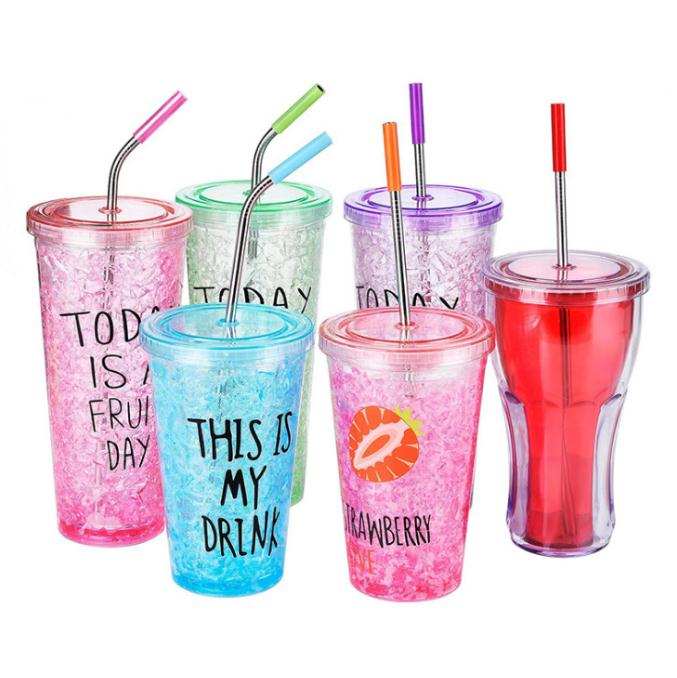 Stainless Steel Reusable straight and bend Metal Straws With Silicone Tips Cleaning Brush bar drinking straw SN812 Free shipping