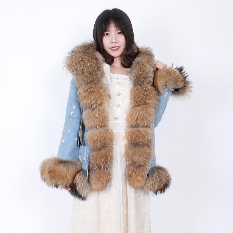 Women' Fur & Faux 2021 Super Short Denim Raccoon Collar Lining Removable Fashionable Warm Jacket Casual, Faux fur lining
Women' Fur & Faux 2021 Super Short Denim Raccoon Collar Lining Removable Fashionable Warm Jacket Casual, Faux fur lining
