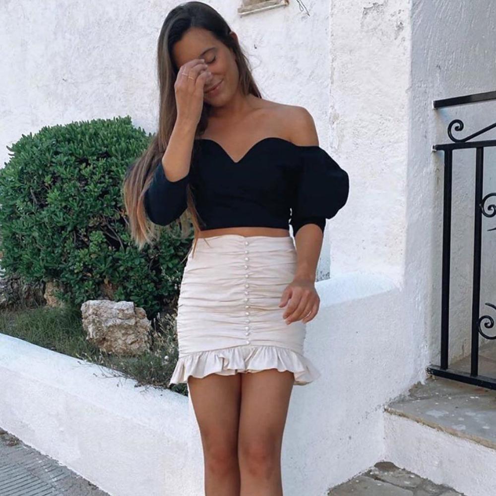 women diamond jewelry ruffles skirts fashion ladies pleated back zipper above knee skirt sexy female vintage style 210521