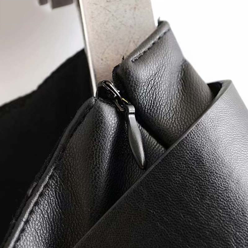 Vintage belt PU leather midi skirt womens high waist Streetwear casual black pleated full korean faldas mujer 210521