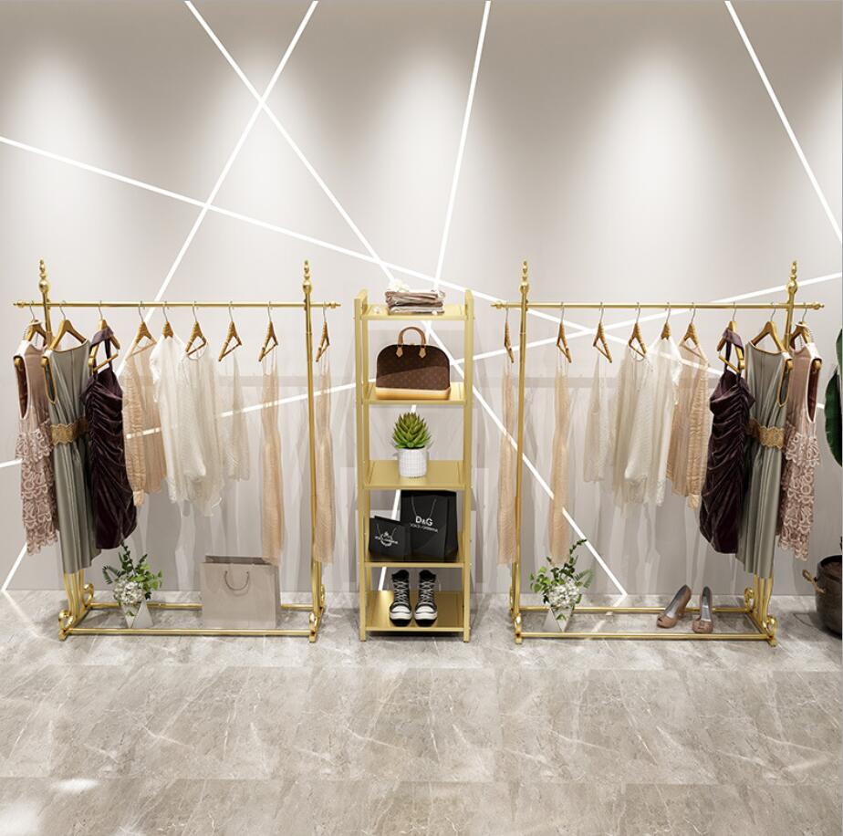 Women's clothing rack Commercial Furniture shopping mall clothes racks iron hanging cloth shelf landing custom