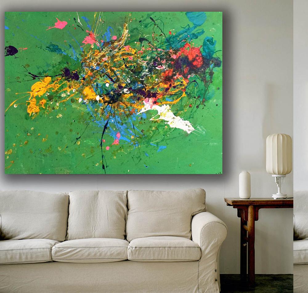 HD Print Abstract Art Modern Canvas Painting Printed on Canvas Abstract Green Painting Wall Picture Prints Poster