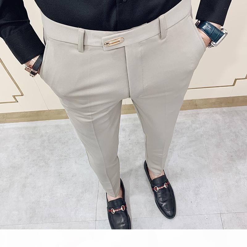 Casual Slim Fit Mens Dress Pants Streetwear Suit Pants Men 34 High Quality Gentlemen Office Trousers Men All Match ankle length 200930, Black
Casual Slim Fit Mens Dress Pants Streetwear Suit Pants Men 34 High Quality Gentlemen Office Trousers Men All Match ankle length 200930, Black