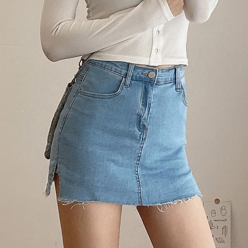 Skirts 2021 Korean Version Of High Waist Denim Skirt Short Summer Anti-glare Split A-line, Black
Skirts 2021 Korean Version Of High Waist Denim Skirt Short Summer Anti-glare Split A-line, Black
