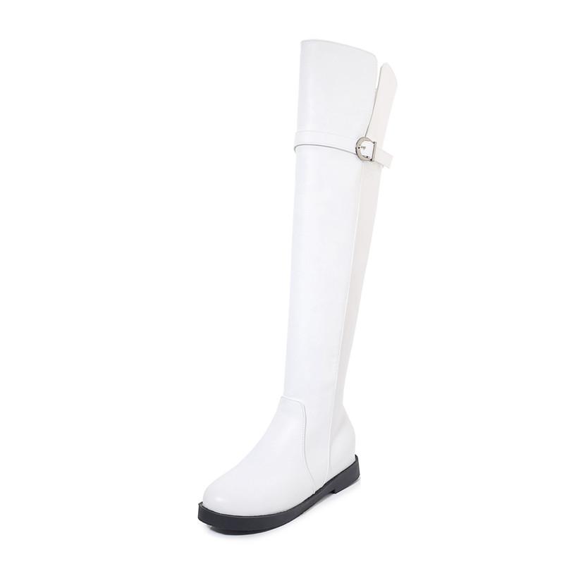 Boots Fashion Over-the-knee Women Autumn Winter Shoes Pu Leather Casual Low Heels Rubber Women's Black White
Boots Fashion Over-the-knee Women Autumn Winter Shoes Pu Leather Casual Low Heels Rubber Women's Black White