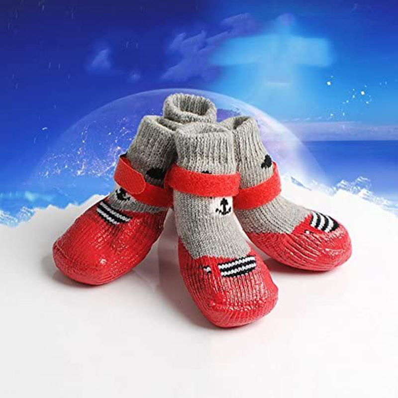 Cat Boots Shoes Soc Dog Apparel with Adjustable Waterproof Breathable and Anti-Slip Sole All Weather Protect Paws 6 Color Wholesale Only for Tiny Dogs