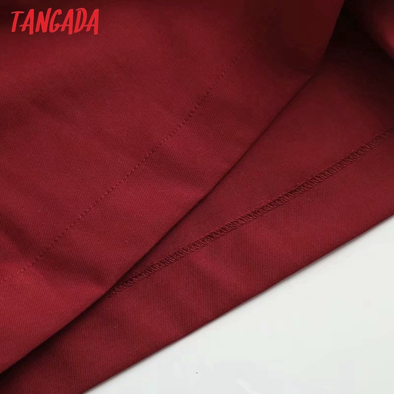 Women Red Chain Decorate Midi Skirt Faldas Mujer Vintage Side Zipper Office Ladies Elegant Chic Mid Calf Skirts 4C64 210416