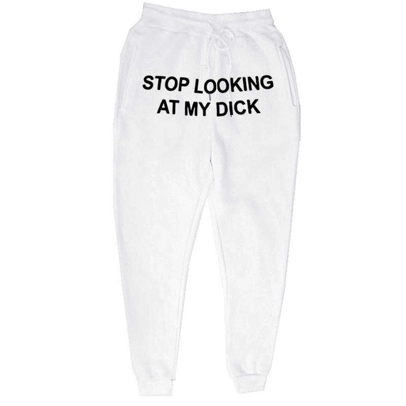 Sweat Pants Men Women Joggers Stop Looking At My Dick Sweatpants Hip Hop Print High Waist Trousers Streetwear Sweatpants Hippie X0615, Black
Sweat Pants Men Women Joggers Stop Looking At My Dick Sweatpants Hip Hop Print High Waist Trousers Streetwear Sweatpants Hippie X0615, Black