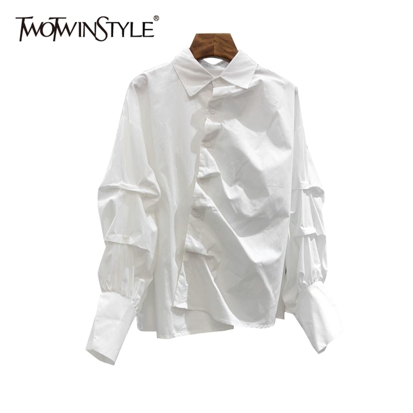 White Ruched Shirt For Women Lapel Long Sleeve Minimalist Casual Blouse Female Fashion Spring Clothing 210524, Blue
White Ruched Shirt For Women Lapel Long Sleeve Minimalist Casual Blouse Female Fashion Spring Clothing 210524, Blue
