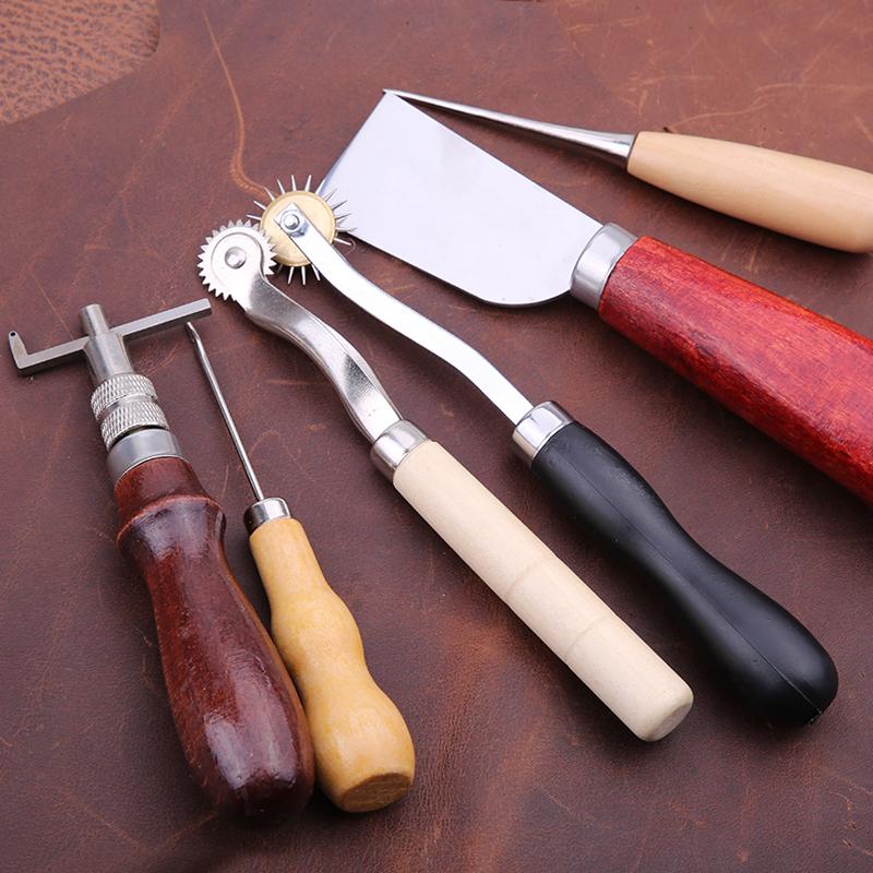 Professional Hand Tool Sets KAOBUY Leather Craft Tools Kit Sewing Stitching Punch Carving Work Saddle Set Accessories DIY