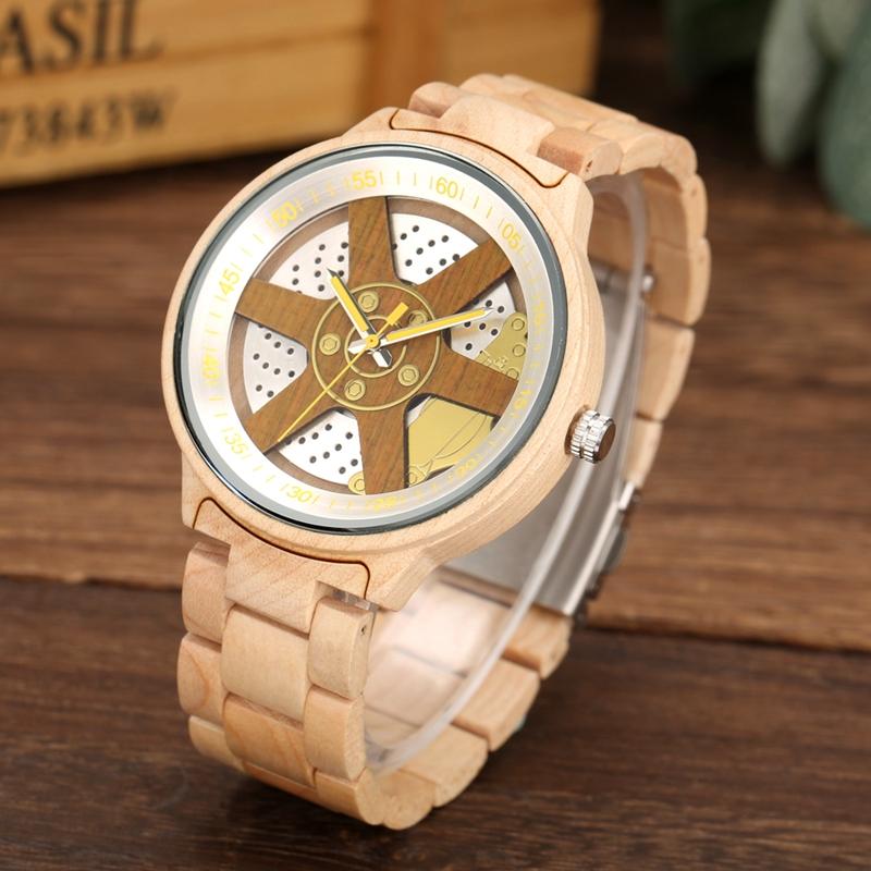 Wristwatches Unique Roulette Pattern Simple Maple Wooden Watch Quartz Movement Men's Strap Round Dial Practical Folding Clasp Gift, Black
Wristwatches Unique Roulette Pattern Simple Maple Wooden Watch Quartz Movement Men's Strap Round Dial Practical Folding Clasp Gift, Black