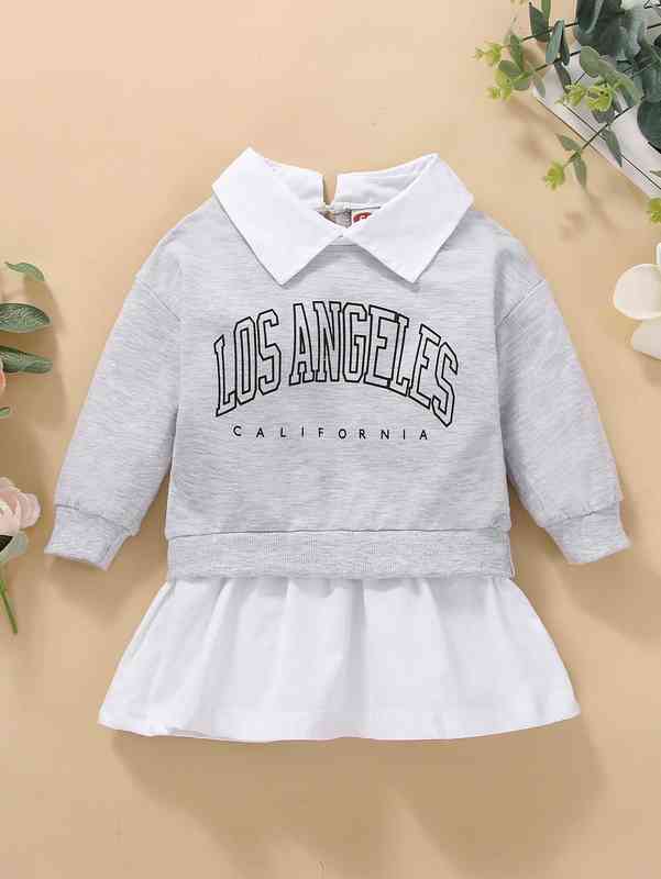 Baby Letter Graphic Sweatshirt Dress SHE
