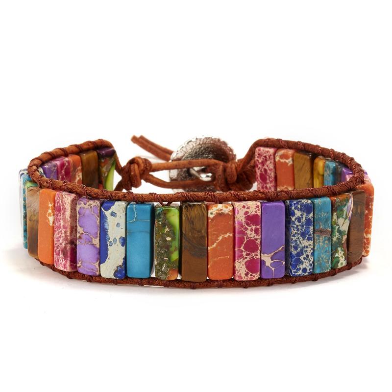 Beaded, Strands Handmade Natural Stone 7 Chakra Bracelets For Women Couples Fashion Tube Beads Leather Wrap Energy Bracelet Meditation Jewel
Beaded, Strands Handmade Natural Stone 7 Chakra Bracelets For Women Couples Fashion Tube Beads Leather Wrap Energy Bracelet Meditation Jewel