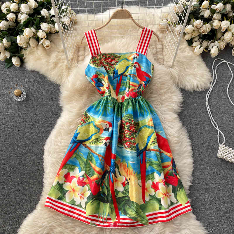 Women Strap Printing Dress Square Collar Sleeveless Arrivals Lady Temperament Fashion Spring Summer 11D571 210525, Blue
Women Strap Printing Dress Square Collar Sleeveless Arrivals Lady Temperament Fashion Spring Summer 11D571 210525, Blue