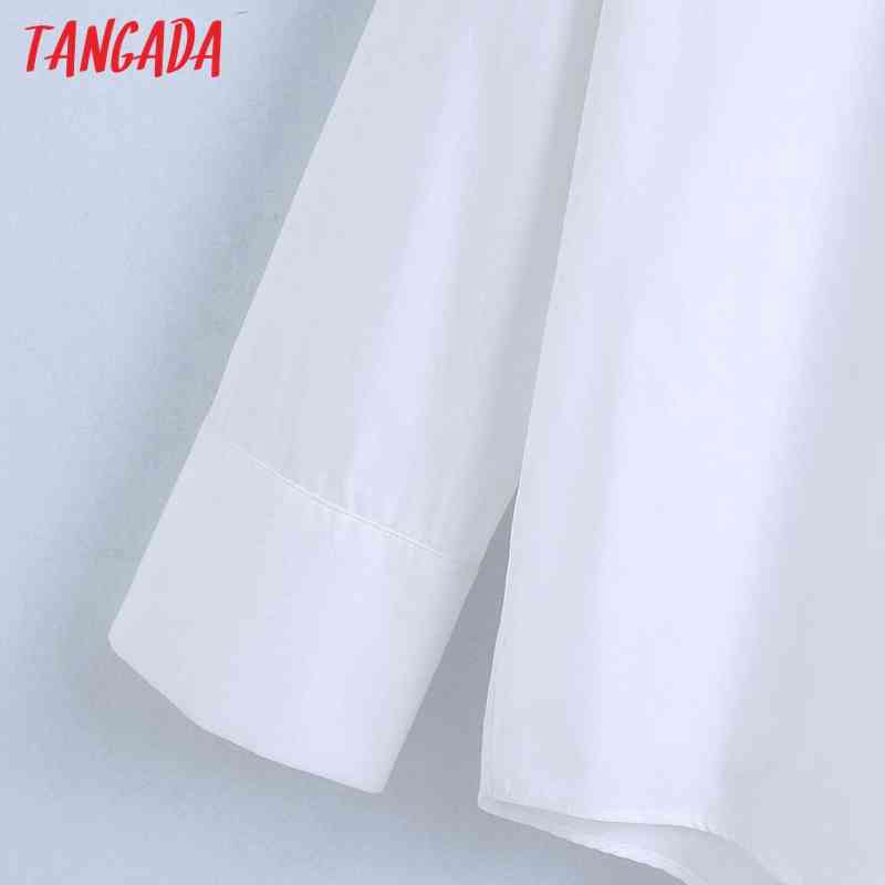 Women Basic White Shirts Long Sleeve Solid Elegant Office Ladies Work Wear Blouses 6Z69 210416