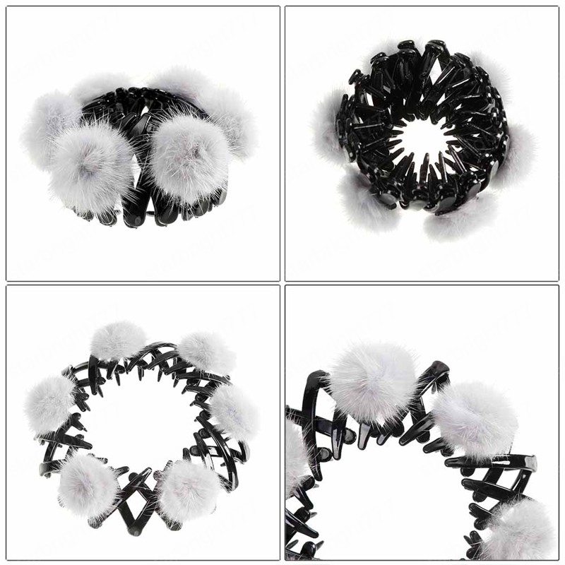 Bird Nest Hair Claw Fashion Ponytail Clip Hair Barrettes Women Fur Ball Decoration Headwear Hair Accessories
