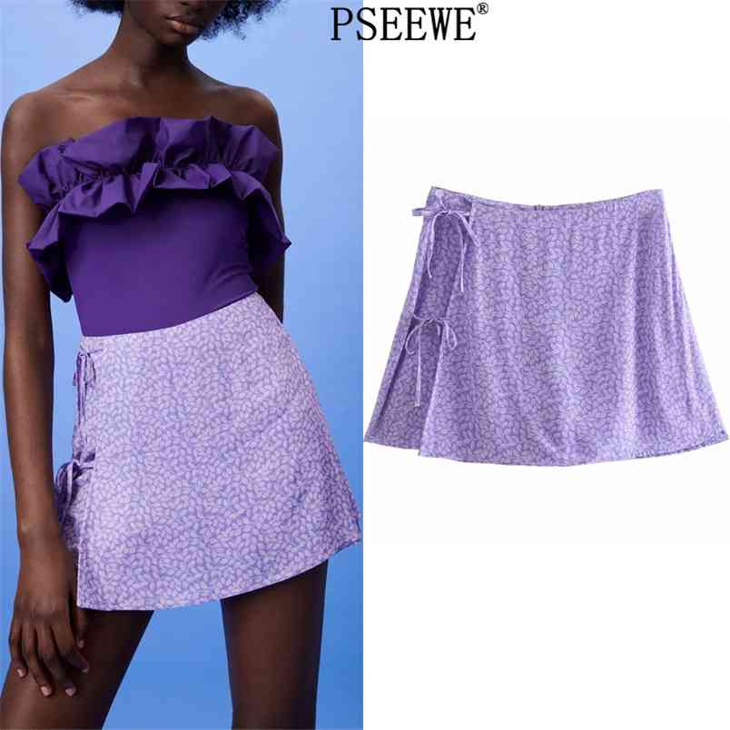Summer Skorts Women Purple Print High Waist Skirt Shorts Female Fashion Side Ties Beach Loose Casual Skort 210519
Summer Skorts Women Purple Print High Waist Skirt Shorts Female Fashion Side Ties Beach Loose Casual Skort 210519