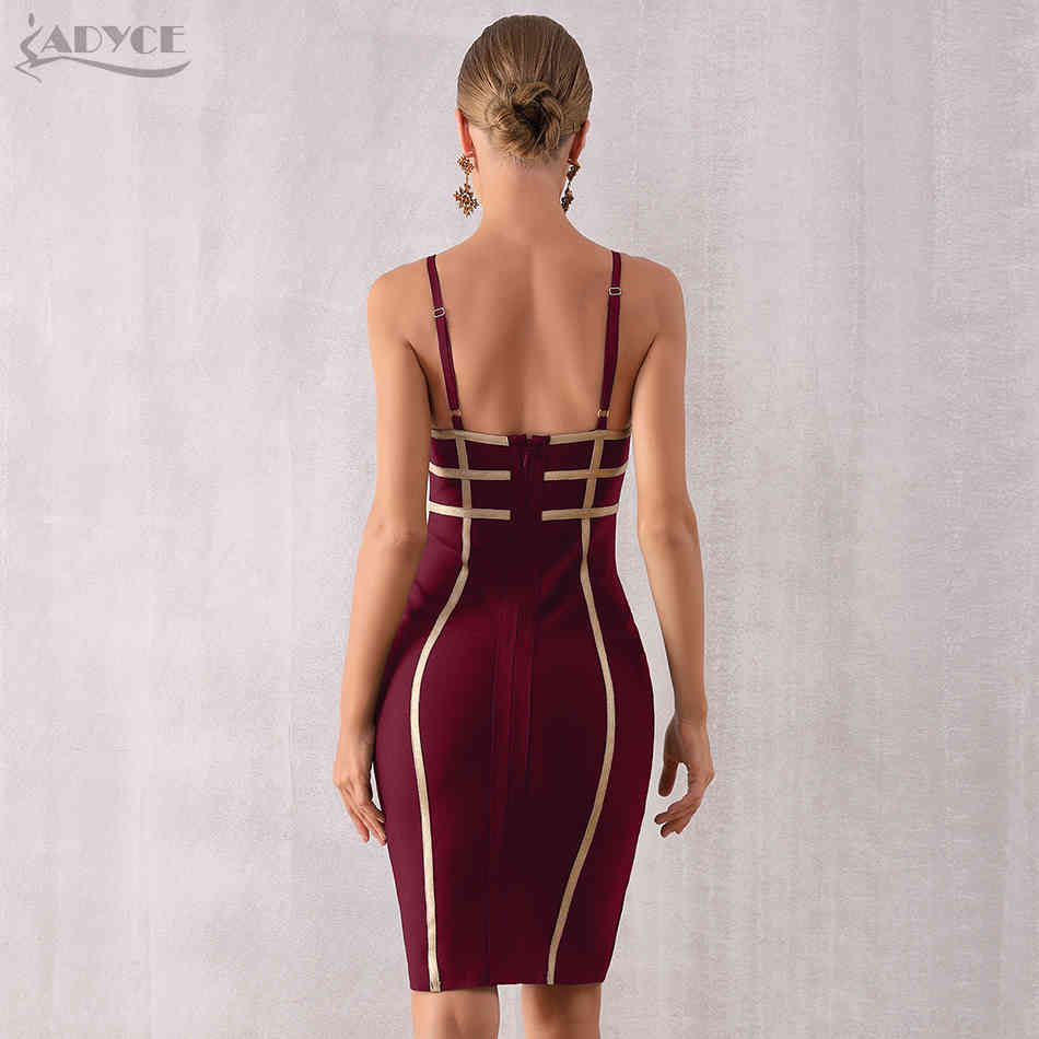 Summer Bodycon Bandage Dress Women Elegant Sexy Spaghetti Strap Black Striped Club Celebrity Evening Party 210423