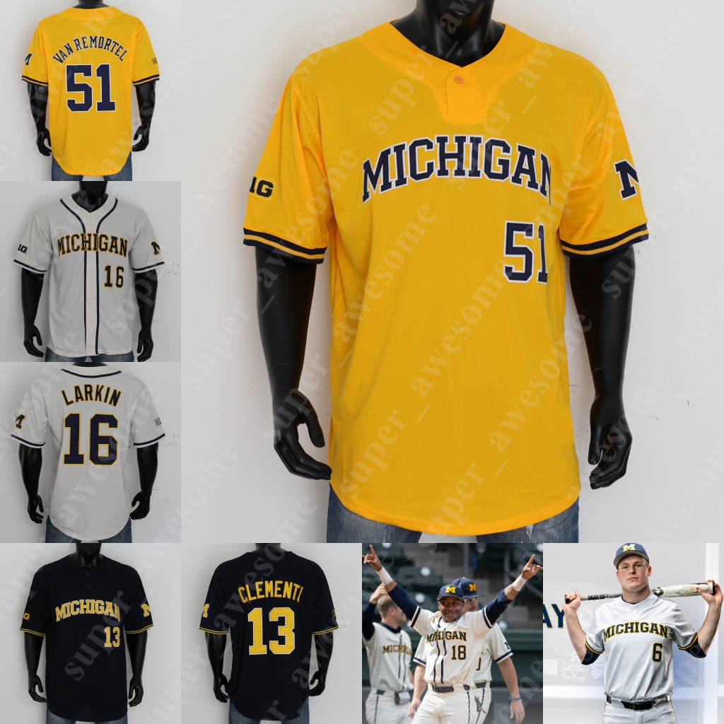 Michigan Baseball Jersey Willie Weiss 45 Logan Pollack 6 Danny Zimmerman 3 Ted Burton 18 Rogers 7 Jake Marti 5 Christan Bullock 47 Jacob Denner 29 Blake Beers, Gray
Michigan Baseball Jersey Willie Weiss 45 Logan Pollack 6 Danny Zimmerman 3 Ted Burton 18 Rogers 7 Jake Marti 5 Christan Bullock 47 Jacob Denner 29 Blake Beers, Gray