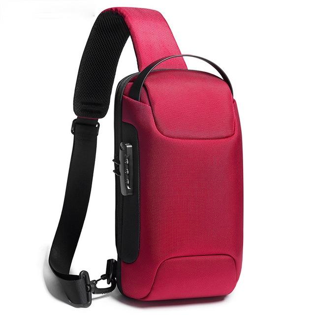Travel Friendly Men's Thief-Proof Wallet Bag - Waterproof Crossbody with Convenient USB Port for On-the-Go Use