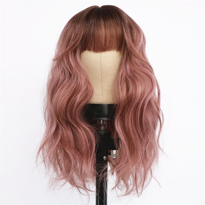 Ladies Fashion Pink Wig Brown medium long curly hair corn beard bangs wig headgear
Ladies Fashion Pink Wig Brown medium long curly hair corn beard bangs wig headgear