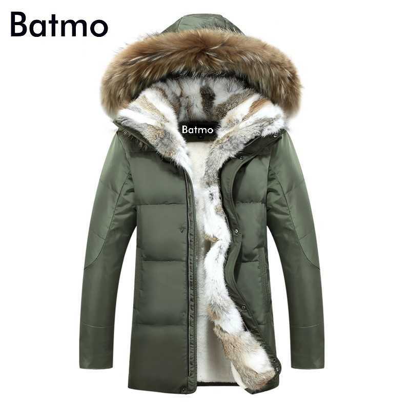 Batmo winter High Quality duck down jacket men coat parkas thick Liner male Warm Clothes Rabbit fur collar ,PLUS-SIZE 828 211014