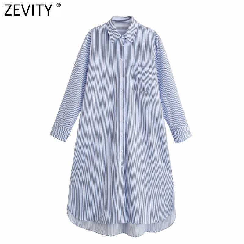 Zevity Women Fashion Long Sleeve Striped Print Side Split Casual Shirt Dress Office Ladies Chic Breasted Business Vestido DS8228 210603, As pic ds8228o
Zevity Women Fashion Long Sleeve Striped Print Side Split Casual Shirt Dress Office Ladies Chic Breasted Business Vestido DS8228 210603, As pic ds8228o