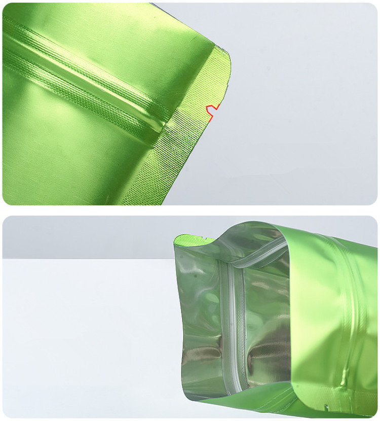 100pcs Doypack Matte Green Window Zip Lock Aluminum Foil Bag Stand up Resealable Meat Coffee Powder Snack Nuts Xmas Wedding Gifts Heat Sealing Packagi