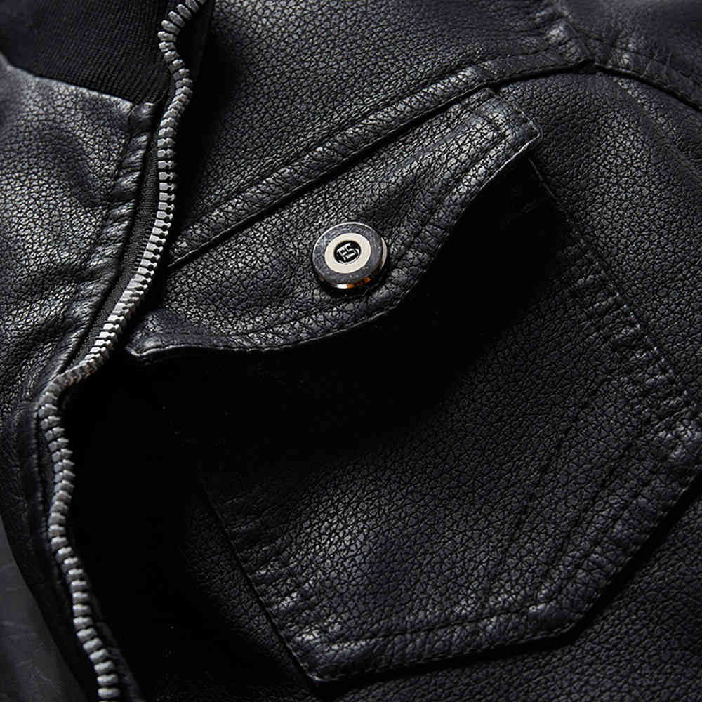 Men's Leather Jacket Motorcycle Casual PU Coats Fashion Jackets Slim Fit PU Coat Men Zipper Solid Male Full Regular Stand B0871 210518