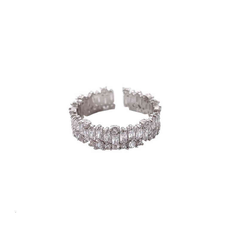 S925 Sterling Silver Super Flash Rhinestone Open Ring 2021 Niche Design Index Finger Fashion Personalized