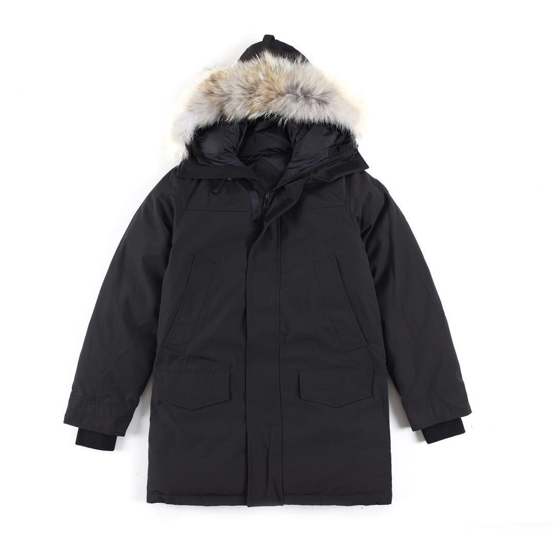 Winter Outdoor Men Canada Parka Long Jacket Casual Solid Color Jackets Male Hooded Goose Coat Thin Warm Men's Parkas S-XXL 2602