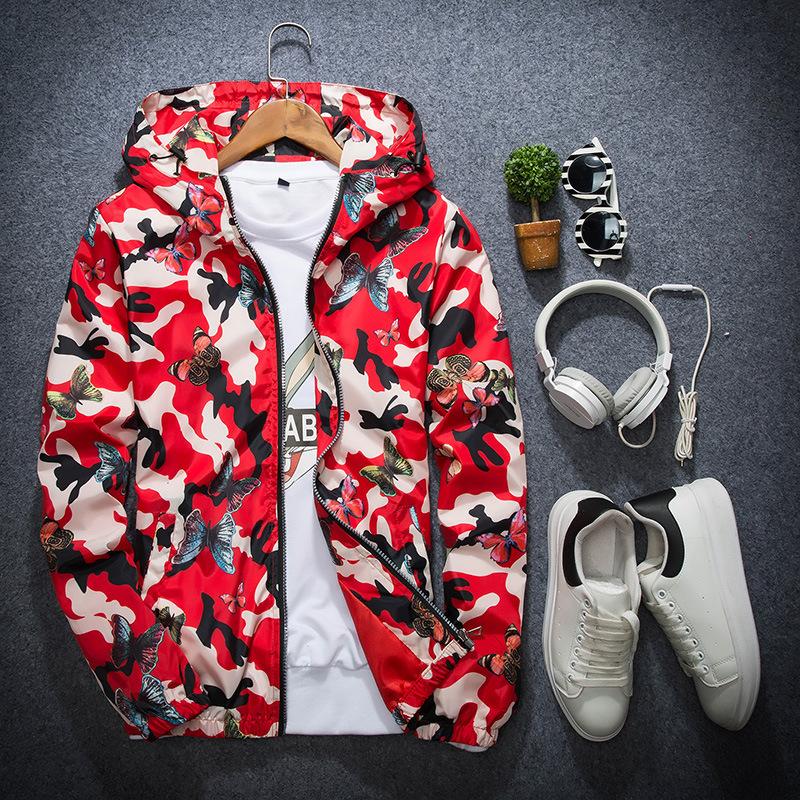 Men's Casual Jacket Coat Contrast Color Blocking Hooded Windbreakers Outerwear Tour Running Jogging Training Tops Wear Loose Jackets