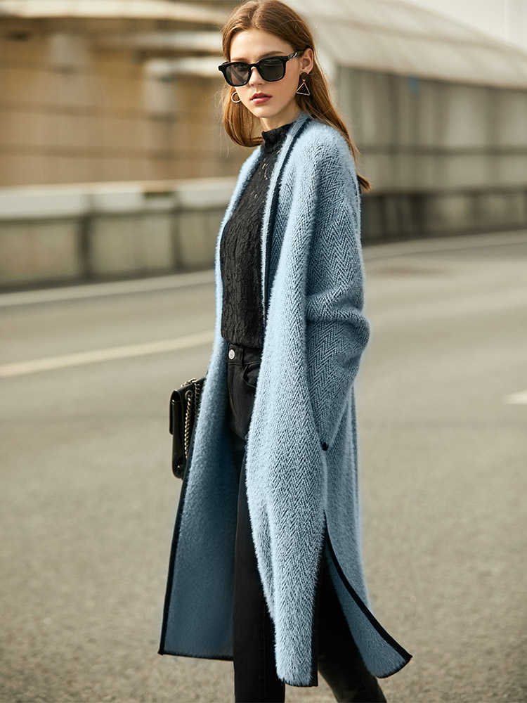 Minimalism Autumn Winter Cardigans For Women Causal Solid Woolen Coat Fashion Long Female Cardigan 12090010 210527
