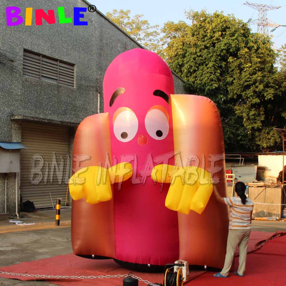 Customized advertising giant Inflatable hotdog,lovely aerated sausage balloon for promotion