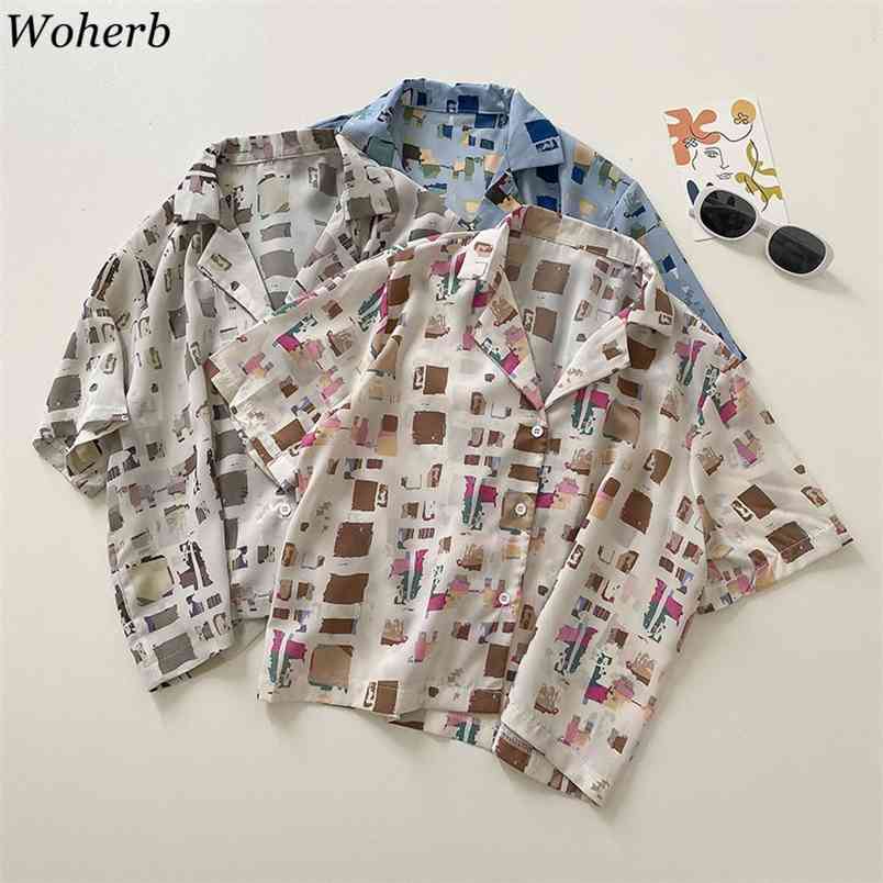 Vintage Print Blouses Women Summer Casual Chiffon Short Sleeve Shirts Single Breasted Turn Down Collar Tops Female 210519, Blue
Vintage Print Blouses Women Summer Casual Chiffon Short Sleeve Shirts Single Breasted Turn Down Collar Tops Female 210519, Blue