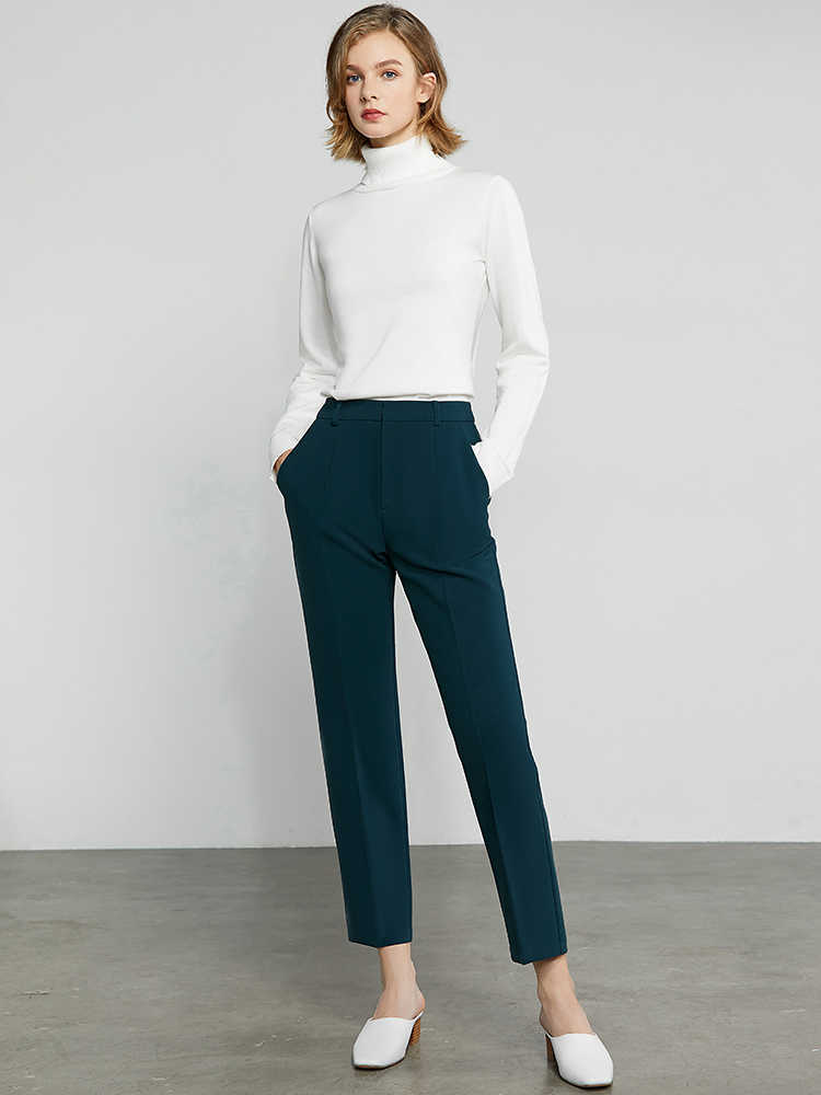 Minimalism Autumn OLstyle Suit Female Fashion Solid Lapel Blazer Women High Waist Straight Ankel-length Pants 12080057 210527