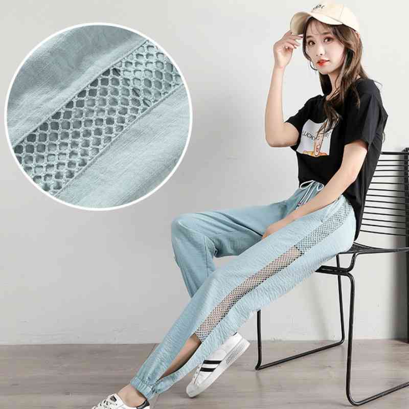Ice Silk Mesh Thin Pants High Waist Sweat Casual Streetwear Summer Pink Sweatpants Trousers Women Baggy Split Harem 210603, Khaki
Ice Silk Mesh Thin Pants High Waist Sweat Casual Streetwear Summer Pink Sweatpants Trousers Women Baggy Split Harem 210603, Khaki