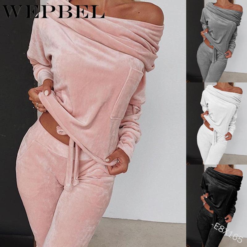 Women Velvet Suit Casual Track Suits Slash Neck Long Sleeve Ladies Sports Spring Autumn Winter Slim Women' Tracksuits, Black
Women Velvet Suit Casual Track Suits Slash Neck Long Sleeve Ladies Sports Spring Autumn Winter Slim Women' Tracksuits, Black